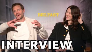 BELFAST Interview  Jamie Dornan and Caitriona Balfe Talk Iconic quotEverlasting Lovequot Performance [upl. by Derfiniw]