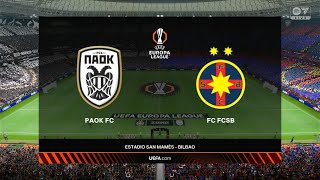 ⚽ PAOK Salonika vs FCSB ⚽  UEFA Europa League 10032024  PES 2024 [upl. by Anyaj712]