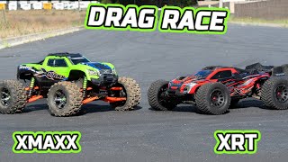 Traxxas Xmaxx vs Traxxas XRT Rc cars Drag Race [upl. by Gemoets301]