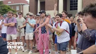 Ole Miss student kicked out of fraternity for taunting Black proPalestinian protester [upl. by Ebenezer]