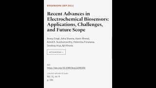 Recent Advances in Electrochemical Biosensors Applications Challenges and Future S  RTCLTV [upl. by Asseral]