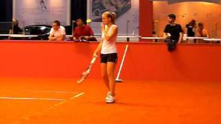 Agnes Szavay Training with Olga Govortsova  Porsche Tennis Grand Prix 2010 Stuttgart Pt 3 [upl. by Voss455]