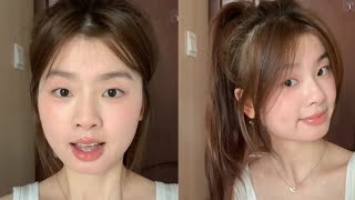 Korean Hair bangs For Square Face  How I Cutting Hair Bangs by Myselfhaircuthairstyleviralvideo [upl. by Laband]