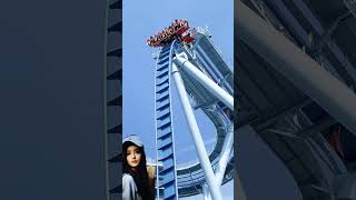 Does this ROLLER COASTER DROP scare you shorts TheCoasterScoop [upl. by Spearing]