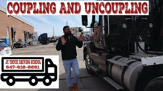 Coupling And Uncoupling  coupling and uncoupling a tractor trailer  TRUCK INSPECTION  JC School [upl. by Ylrehs]