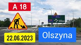 Autostrada A18 Olszyna Przejście Graniczne Olszyna 22062023 [upl. by Mendive]