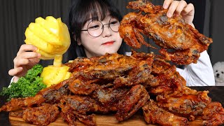 리얼 꽃게랑 먹방🦀소프트쉘크랩 튀김 Fried Soft Shell Crabs Mukbang ASMR [upl. by Yecaj776]