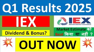 IEX Q1 results 2025  IEX results today  IEX Share News  IEX Share latest news  IEX Dividend [upl. by Atekihc]