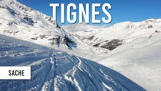 Skiing sache the longest single black piste in Tignes Val dIsere [upl. by Tiertza]