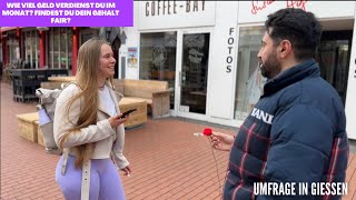 Findest du dein GEHALT FAIR Wie viel GELD verdienst du im Monat Umfrage in Gießen  Kemal TV [upl. by Yhcir940]