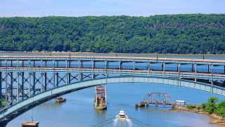 🚆Amtrak Train CAM🚆 Hudson River in NYC with City Sounds amp Sunset [upl. by Costanzia]