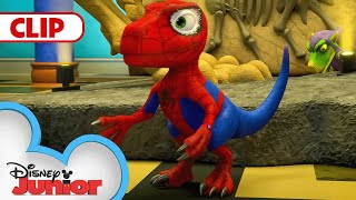 Spidey Becomes a Dinosaur 🦖  Marvels Spidey and his Amazing Friends  disneyjr [upl. by Ilyak]