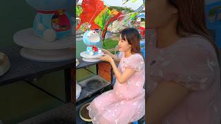 Chị Vê Tô Tượng Mèo Ú ĐÔRÊMON  Color Painting Doraemon  Vê Vê Travelvevetravel doraemon veve [upl. by Melentha]