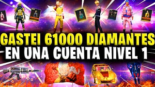 Primera RECARGA De DIAMANTES EN UNA CUENTA NIVEL 1 DE FREE FIRE😯GASTANDO 61000 DIAMANTES [upl. by Alistair821]