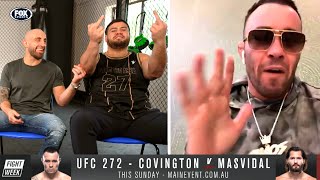 UFC 272  Colby Covington responds to Tai Tuivasa and Alexander Volkanovski [upl. by Katerina65]