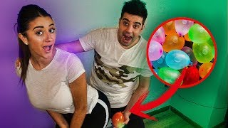 El RETO de los GLOBOS DE AGUA con mi NOVIA WATER BALLOON CHALLENGE [upl. by Leeke]