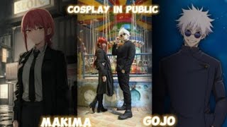 Gojo x Makima Cosplay 😍 caught Amazing public reaction 😍 [upl. by Atalee]