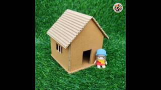 How to make a small Cardboard House Beautifully  Easy Diy  SimpleCrafts School Project shorts [upl. by Millwater31]