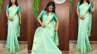 Silk saree draping  Easy steps of silk saree draping [upl. by Nnayr]