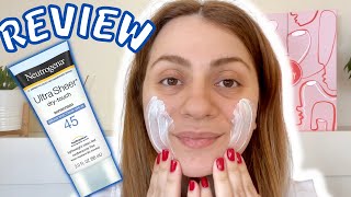 Neutrogena Ultra Sheer Dry Touch spf45 Sunscreen Review [upl. by Anegal317]