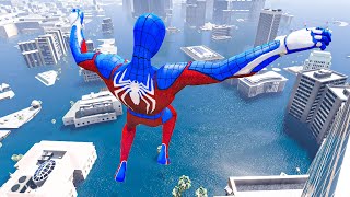 GTA 5 Ragdolls SPIDERMAN Jumps And Fails Into Water Euphoria Physics 10 [upl. by Eindys]