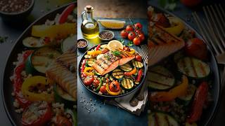 Easy Mediterranean Diet Recipe  Salmon with Vegetables and Quinoa Recipe [upl. by Lacie]