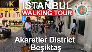 Istanbul Streets on Saturday Evening  Beşiktaş Akaretler  Turkey  Tour 4k Ultra HD 60fps [upl. by Bobbie]