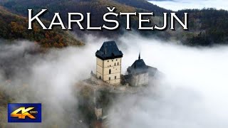 Karlštejn  ostrov v bílé zátoce  Pohled z dronu DJI Mavic Air 2 4K [upl. by Nnylarak]