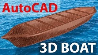 AutoCAD 3D BOAT  3D MODELING OF HULL SHAPE  AutoCAD MESH MODELING [upl. by Neggem]