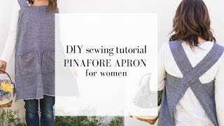 Cross Back Apron Tutorial [upl. by Aninay575]