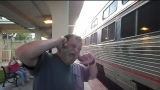 Amtrak Train Silver Star Brakes Pierces Passengers Ears [upl. by Leuqer200]