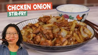 Chicken Onion Stirfry 🍗🧅 Just as delicious as beef onion stirfry quick and easy [upl. by Yantruoc]