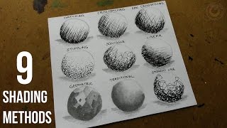 How to SHADE DRAWINGS with PENCIL AND PEN  9 METHODS for Beginners  Tutorial [upl. by Alamaj]