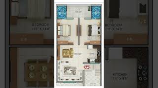 🏠 1500 sqft house plan housedesign houseplan homedesign shorts interiordesign floorplan home [upl. by Salomi]