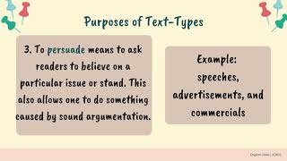 Structure Purpose amp Language Features of Different TextTypes  English 4 Qtr1 Week45 [upl. by Kristi]