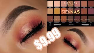 10 Profusion Cosmetics Siennas Eyeshadow Palette Tutorial  Hooded Eyes [upl. by Wester]