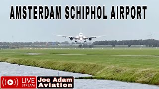 🔴 Crabby Crosswind Landing at Amsterdam  Schiphol Airport Planespotting ✈️JoeAdamAviation 🇳🇱 [upl. by Kirenoj691]