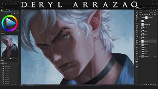 My OC art in Portrait  Digital Painting  Deryl Art Stream [upl. by Ecirrehs]