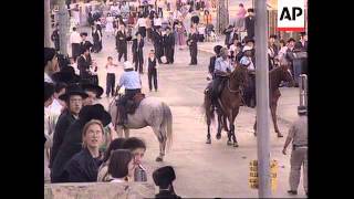 ISRAEL ORTHODOX JEWS DEMONSTRATE AGAINST SABBATH VIOLATORS [upl. by Sirac]