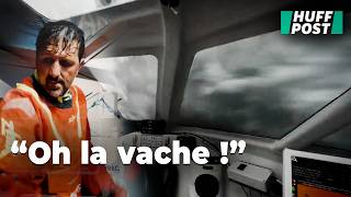 Vendée Globe  Les images impressionnantes de ce skipper quasi englouti par une vague [upl. by Eerdua]