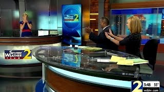 Channel 2 Meteorologist Karen Minton drawn to tears after tribute video  WSBTV [upl. by Nimrahc]