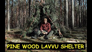 Solo Winter Bushcraft Cooking Trip in Woods  Deer Meat Pilau  Pine Wood Lavvu Shelter  ASMR [upl. by Ynnaf]