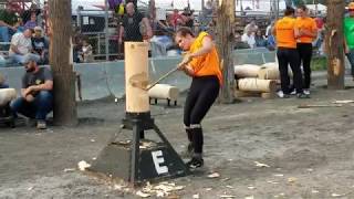 Womens Standing Block Chop at the NYS Woodsmens Field Days [upl. by Elocin193]