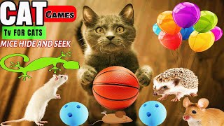 CAT GAMES  Ultimate Cat Playtime Mice Hide amp Seek Balls and Balloons Fun  Video for cats CATS TV [upl. by Ephrayim28]