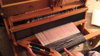 Weaving on my Schacht Spindle Table Top Loom [upl. by Nesnar48]