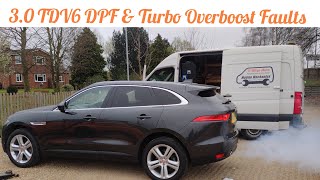 Jaguar Land Rover F Pace 30 TDV6 DPF Fault amp Turbo Overboost P023477 P246B P2BAE Throttle Body [upl. by Yerocaj]