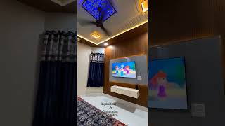 Capital interior bedroom design furniture work false ceiling wall panelling lights youtubeshorts [upl. by Vallie]