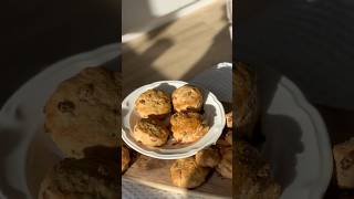 Scones with raisins🥐🍇 cookingrecipefoodtastysimpleshortsvideoeasydelicioussweetscone [upl. by Euqinobe]