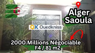 Ouedkniss Algerie Saoula F4 appartement 81 m2 [upl. by Hampton111]