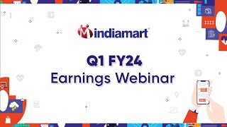 IndiaMART InterMESH Ltd  Q1 FY24 Earnings Call [upl. by Aser]